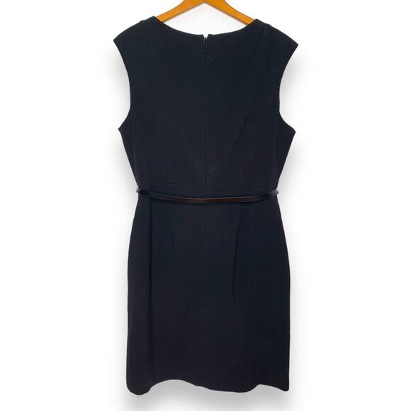 The Limited women's plus size black bow belted sleeveless sheath dress SZ 14 - Picture 3 of 11